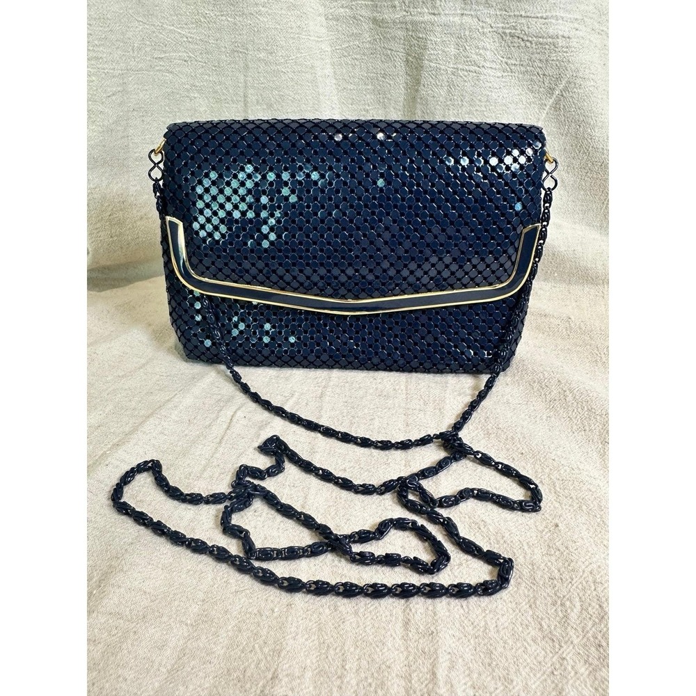 Vintage Y & S Original Navy Blue Mesh Handbag 1980's